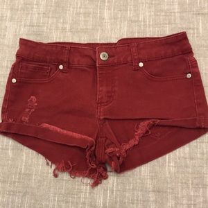 Blue Asphalt Red Jean Shorts Juniors 5